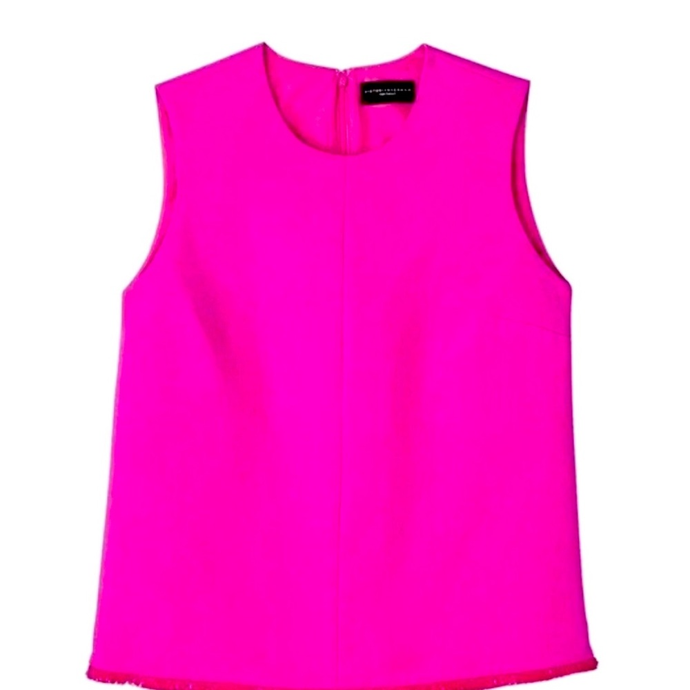 Victoria Beckham for Target Women’s plus fuchsia twill tank top size 2x fringe